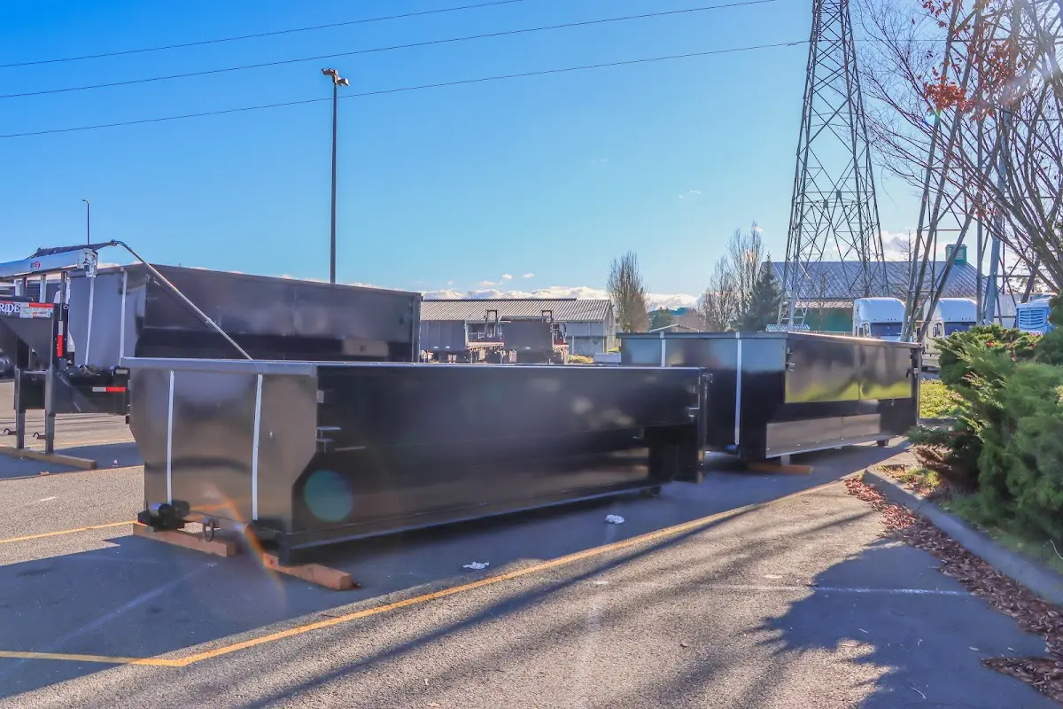 Roll-off dumpster ready for waste disposal at job site for Estate Cleanout Dumpster Rental in Port Wentworth